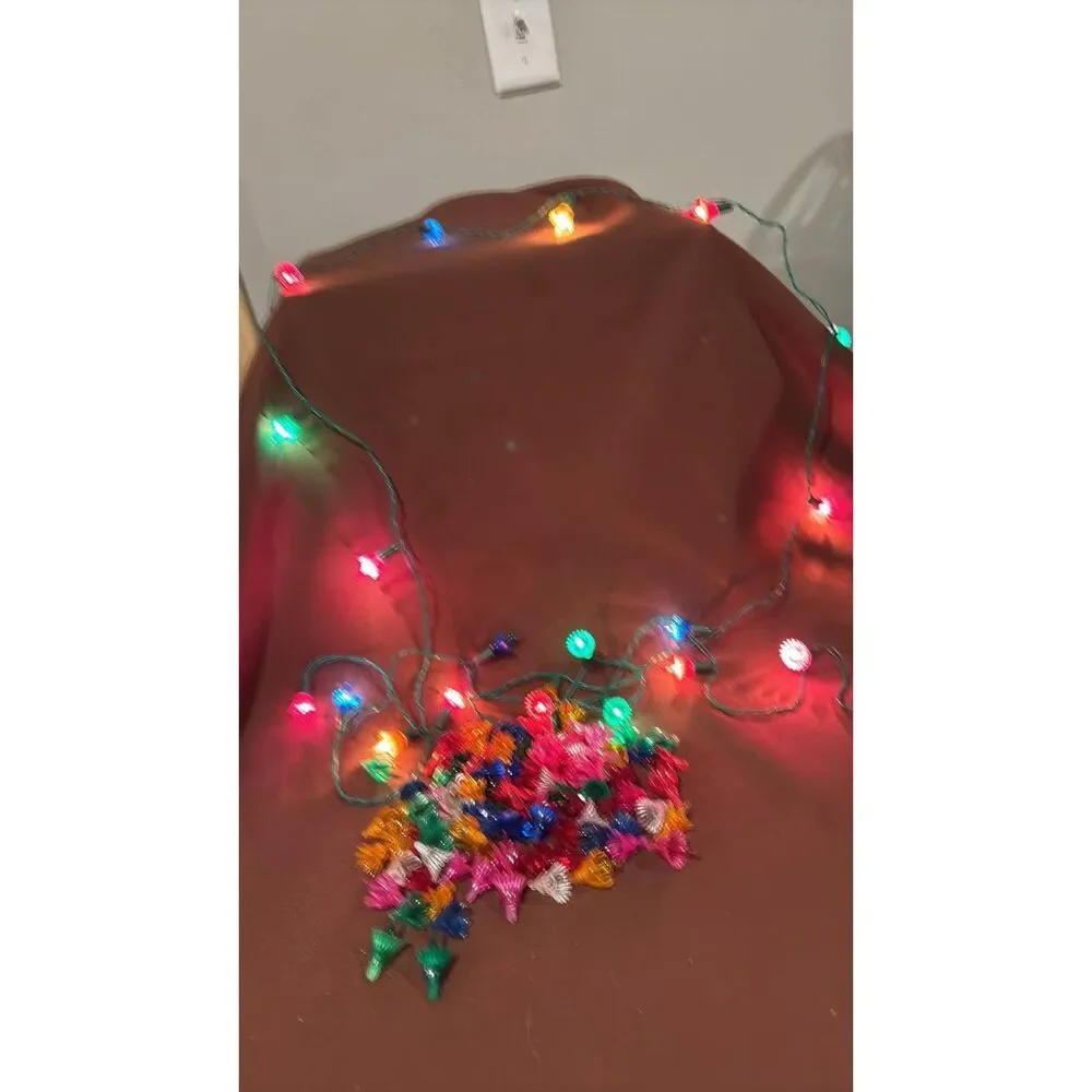 Vintage Tulip Petal Flower Multicolor Christmas Strings light & Extra Bulbs